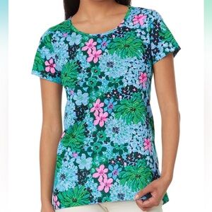 Lilly Pulitzer Etta Scoop-Neck Top in Multi Soirée All Day, XL